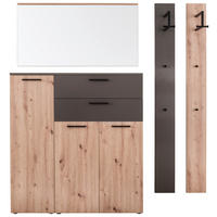 GARDEROBE 4-teilig  in 180/200/38 cm  - Eichefarben/Braun, KONVENTIONELL, Holzwerkstoff (180/200/38cm) - Moderano