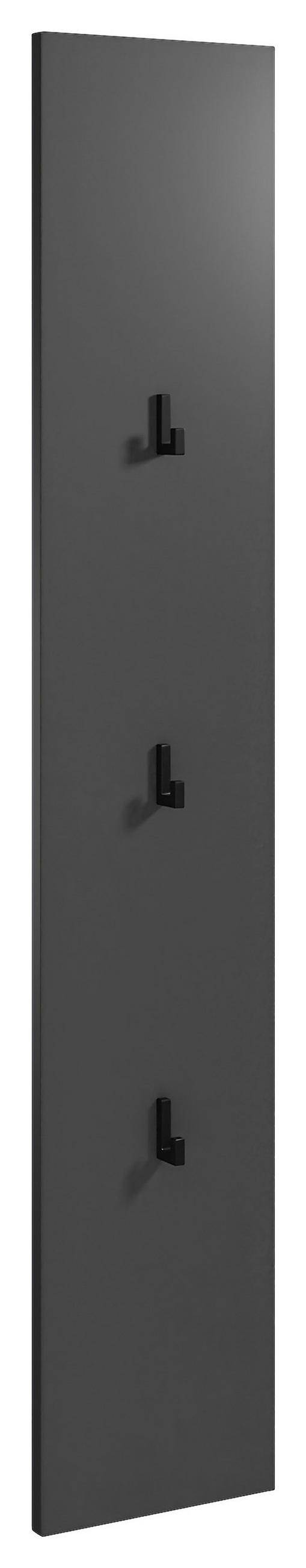 GARDEROBENPANEEL  in 25/135/6 cm  - Anthrazit, Natur, Holzwerkstoff (25/135/6cm) - Dieter Knoll