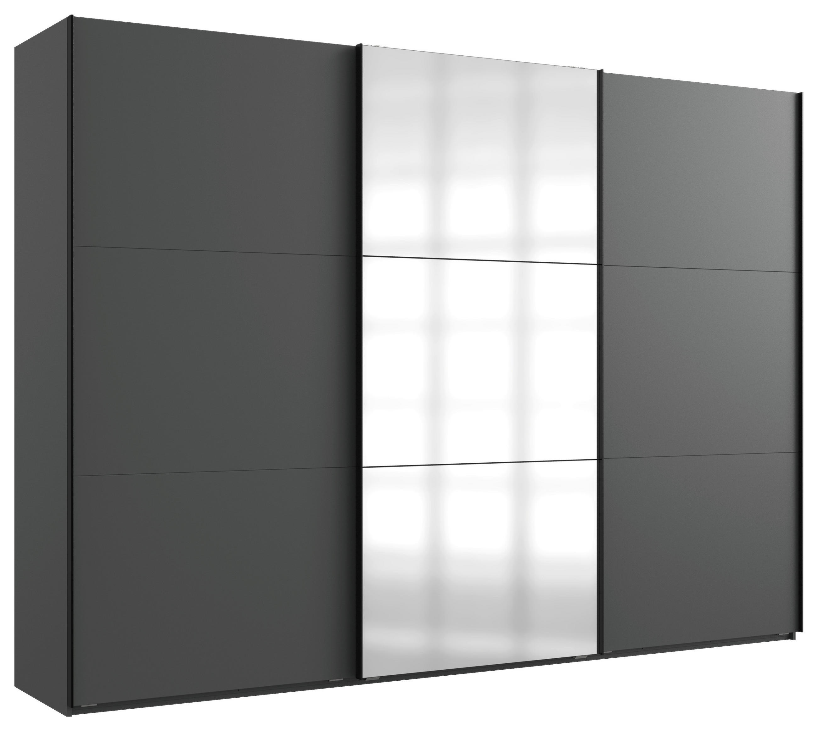SCHWEBETÜRENSCHRANK 300/216/65 cm Graphitfarben  - Schwarz/Graphitfarben, Design, Glas/Holzwerkstoff (300/216/65cm) - Boxxx