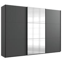 SCHWEBETÜRENSCHRANK 300/216/65 cm Graphitfarben  - Schwarz/Graphitfarben, Design, Glas/Holzwerkstoff (300/216/65cm) - Boxxx