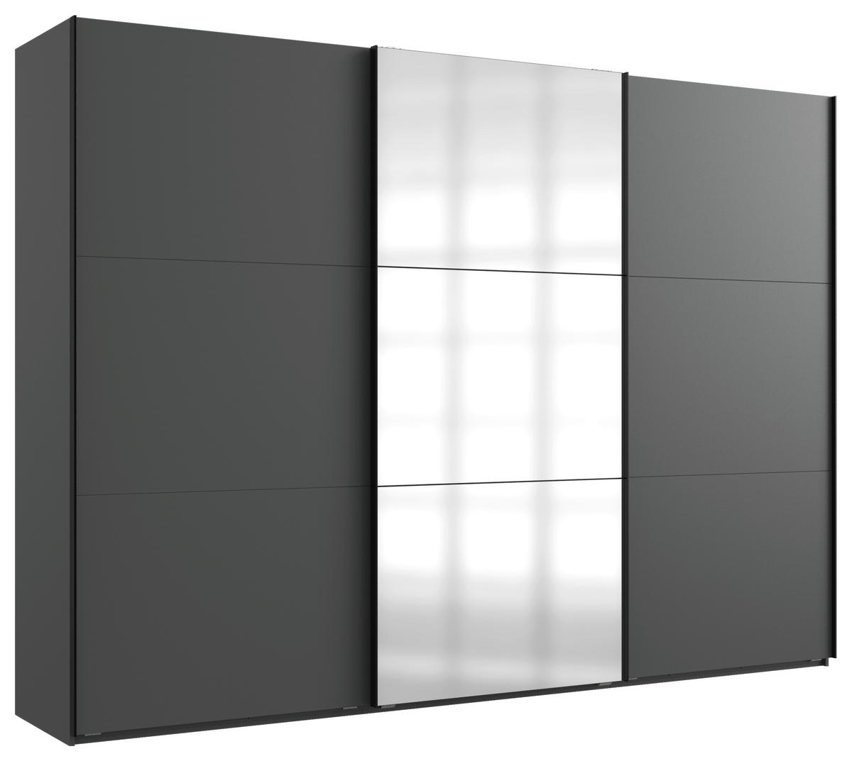 SCHWEBETÜRENSCHRANK 300/216/65 cm Graphitfarben  - Schwarz/Graphitfarben, Design, Glas/Holzwerkstoff (300/216/65cm) - Boxxx