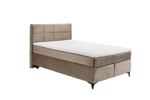 BOXSPRINGBETT 140/200 cm  in Graubraun  - Graubraun/Schwarz, Design, Holzwerkstoff/Kunststoff (140/200cm) - Xora