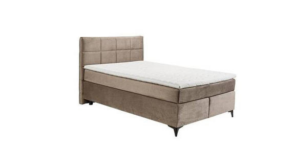 BOXSPRINGBETT 140/200 cm  in Graubraun  - Graubraun/Schwarz, Design, Holzwerkstoff/Kunststoff (140/200cm) - Xora