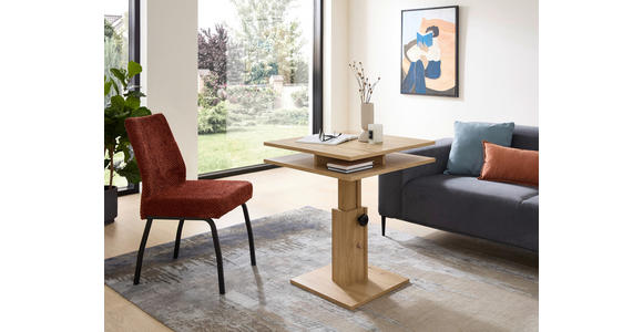 COUCHTISCH 65/65/53-77 cm quadratisch Eiche Artisan - Eiche Artisan, KONVENTIONELL, Holzwerkstoff (65/65/53-77cm) - Carryhome