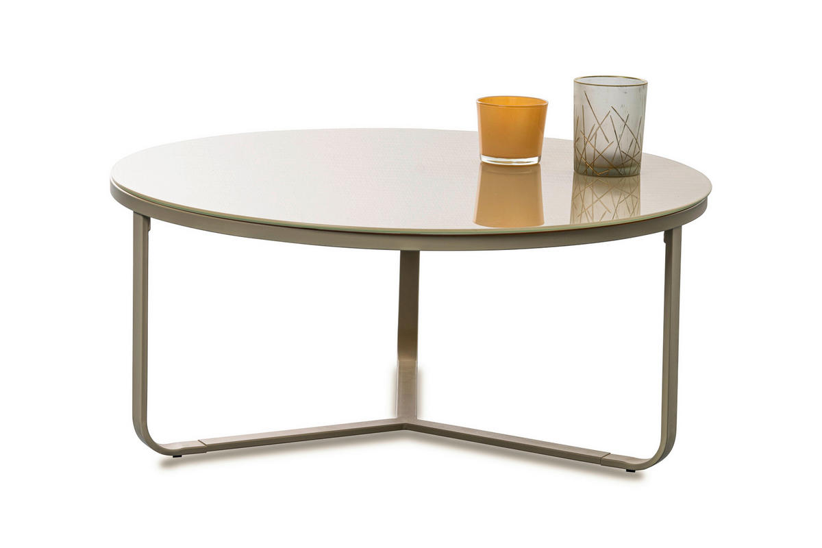 COUCHTISCH in Metall 80/80/35 cm  - Creme, Design, Glas/Metall (80/80/35cm) - Xora