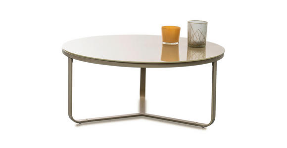 COUCHTISCH 80/80/35 cm rund Creme - Creme, Design, Glas/Metall (80/80/35cm) - Xora