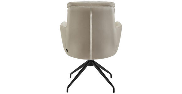 ARMLEHNSTUHL in Eisen Mikrofaser - Taupe/Schwarz, Design, Textil/Metall (62/89,5/65cm) - Novel