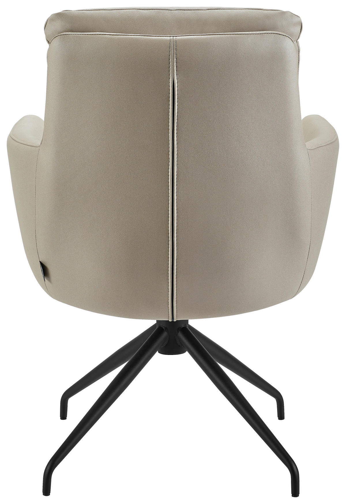 ARMLEHNSTUHL  in Eisen Mikrofaser  - Taupe/Schwarz, Design, Textil/Metall (62/89,5/65cm) - Novel