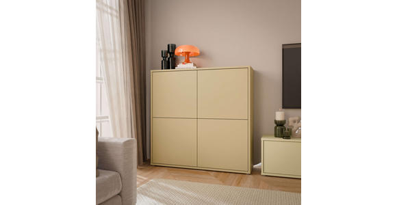 HIGHBOARD  124,5/121,5/34,9 cm  - Gelb/Grau, MODERN, Holzwerkstoff/Kunststoff (124,5/121,5/34,9cm) - Carryhome