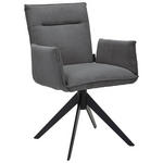 ARMLEHNSTUHL  in Eisen Cord  - Anthrazit/Schwarz, Design, Textil/Metall (59/87/62cm) - Johann Jakob