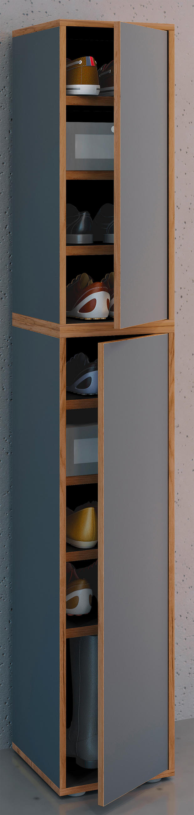 SCHUHSCHRANK Anthrazit, Honigeiche  - Honigeiche/Anthrazit, Design, Holzwerkstoff (30/183/33cm) - MID.YOU
