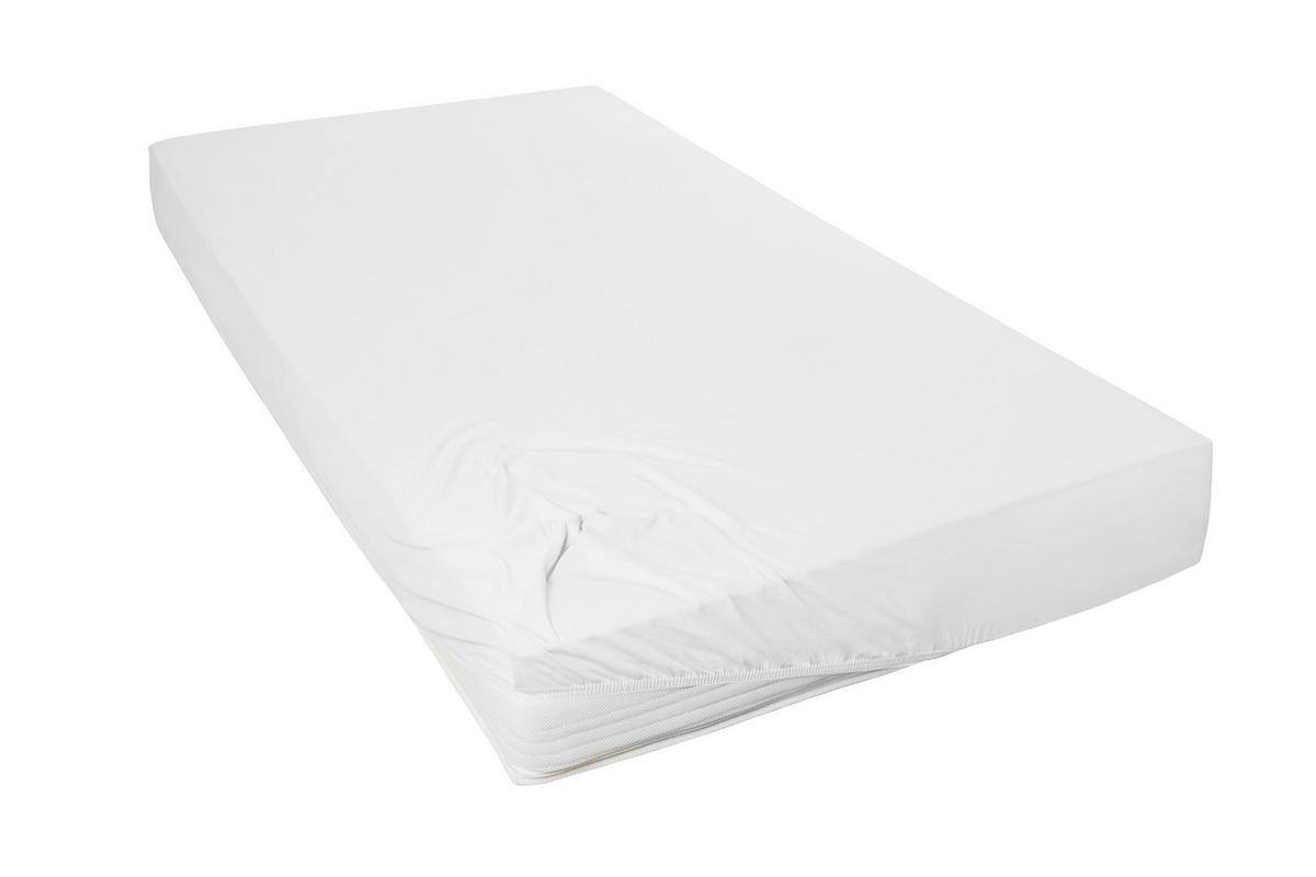 SPANNBETTTUCH Jersey 150/200 cm  - Weiß, Basics, Textil (150/200cm)