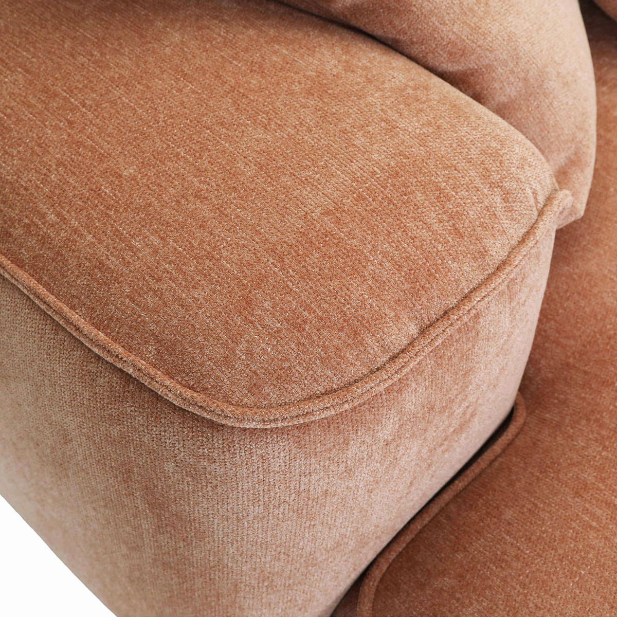 MEGASOFA Flachgewebe Aprikose  - Aprikose/Schwarz, MODERN, Kunststoff/Textil (270/77/140cm) - Lomoco