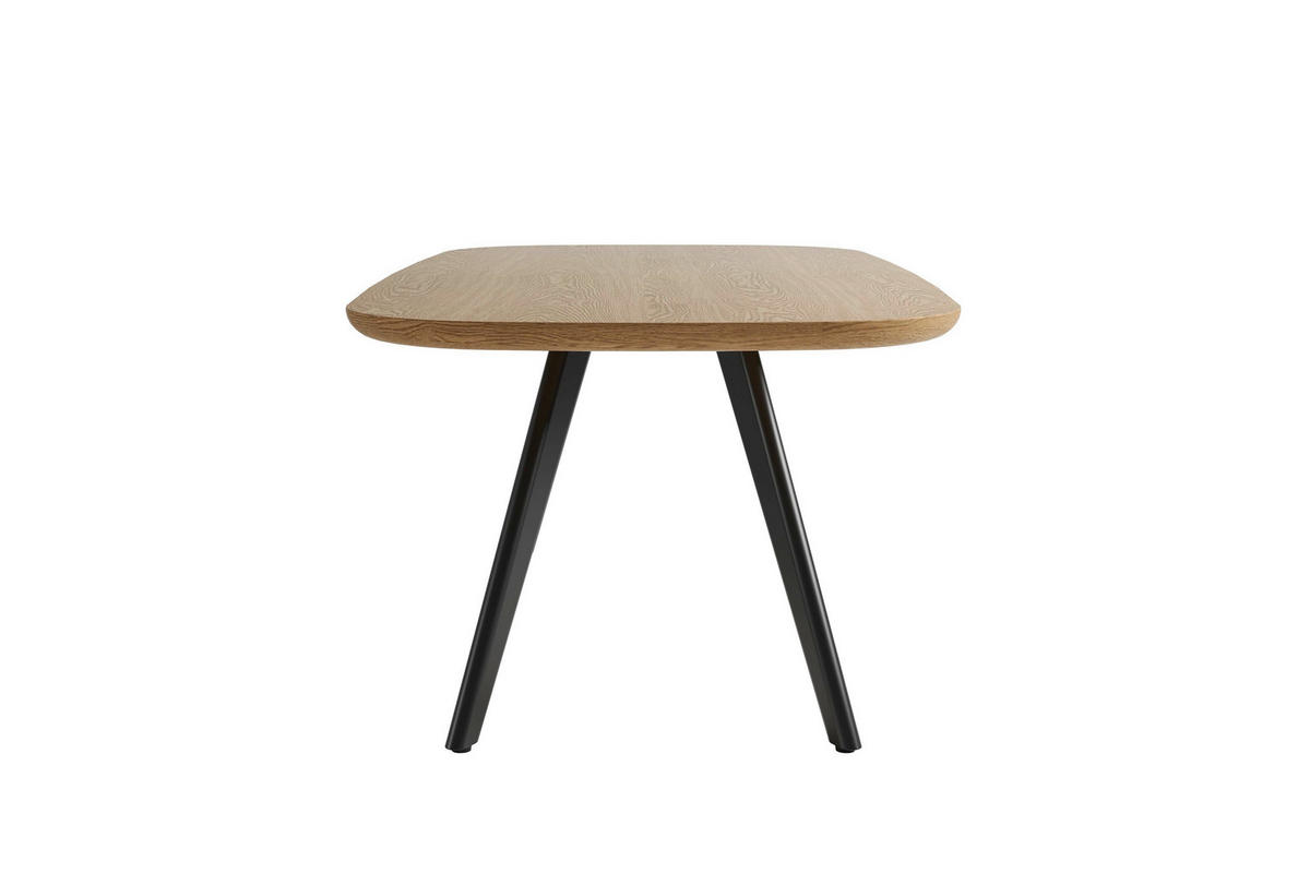 ESSTISCH 200/100/76 cm Nachbildung  Metall, Holzwerkstoff bootsförmig Eichefarben  - Eichefarben/Schwarz, MODERN, Holzwerkstoff/Metall (200/100/76cm) - Schöner Wohnen