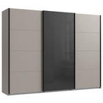 SCHWEBETÜRENSCHRANK  in Graphitfarben, Schwarz, Sahara  - Schwarz/Graphitfarben, Design, Glas/Holzwerkstoff (270/208/65cm) - Carryhome