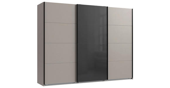 SCHWEBETÜRENSCHRANK  in Graphitfarben, Schwarz, Sahara  - Schwarz/Graphitfarben, Design, Glas/Holzwerkstoff (270/208/65cm) - Carryhome