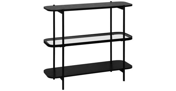 REGAL Grau, Schwarz - Schwarz/Grau, Trend, Glas/Holzwerkstoff (90/84/34cm) - Xora