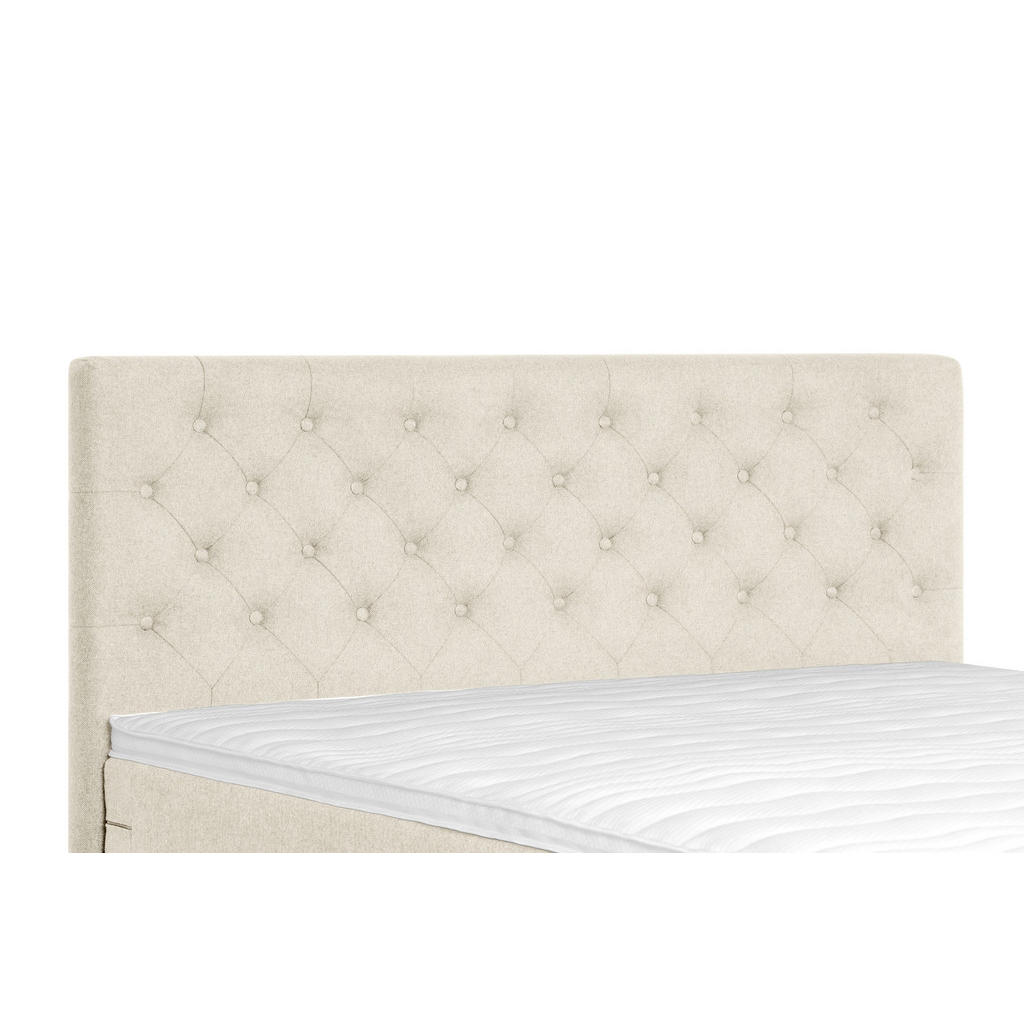 Thumbnail - Welnova Boxspringbett, Perlmutt, Textil, H3 + H4, 7-Zonen, Höhe ca. 21 cm, 180x200 cm, gepolstertes Kopfteil, Stoffauswa...