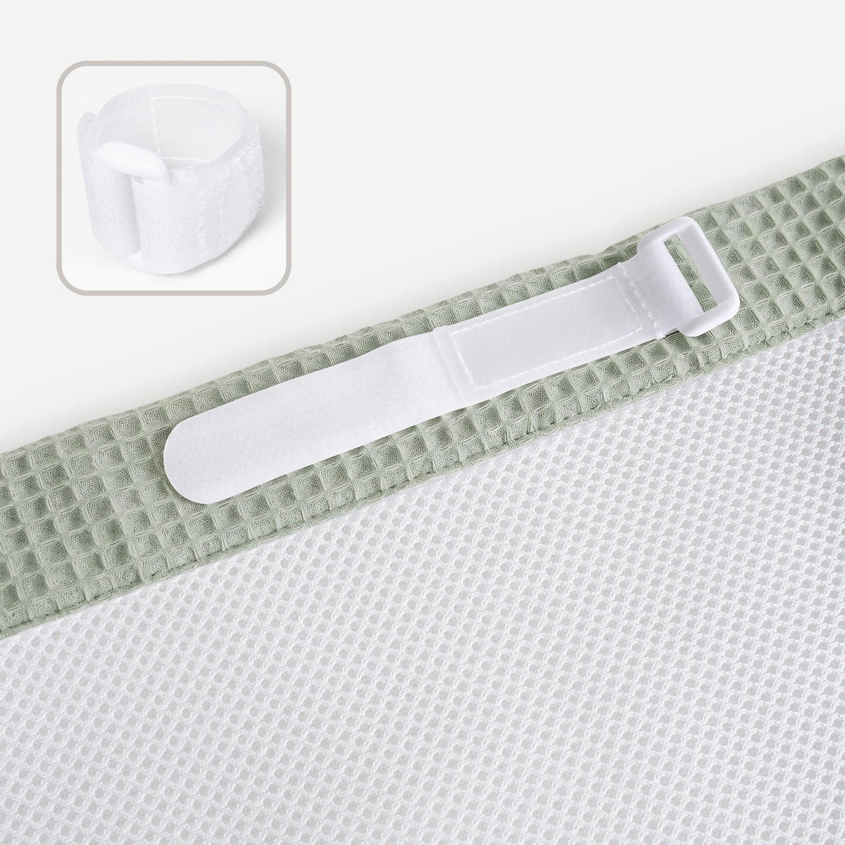 NESTCHEN babybay Nestchen 3D Mesh  - Jadegrün, Basics, Naturmaterialien (200/24/2cm) - Tobi