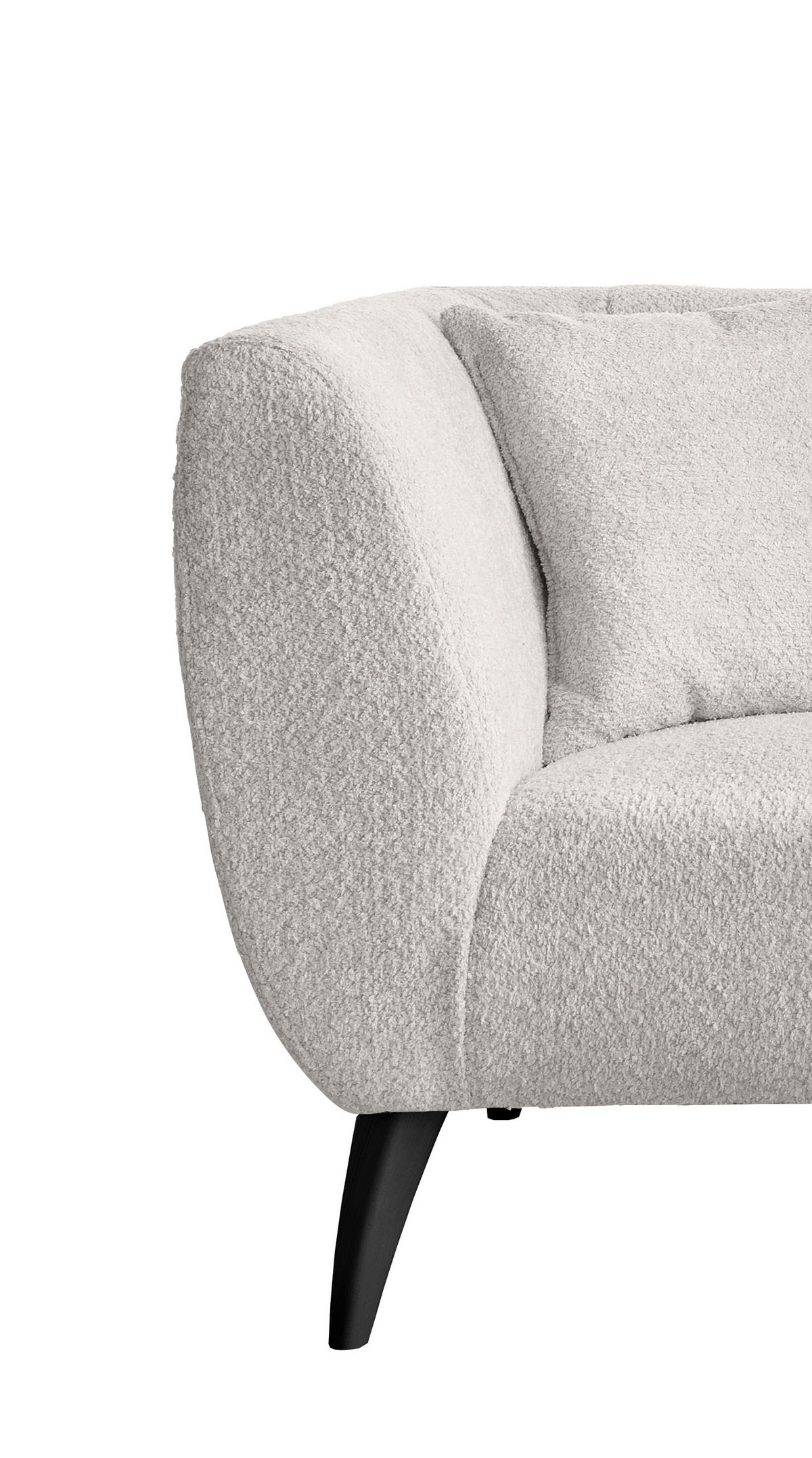 2-SITZER-SOFA in Bouclé Weiss  - Weiss/Schwarz, Modern, Holz/Textil (172/83/88cm) - MID.YOU
