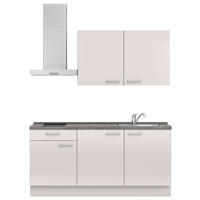 KÜCHENLEERBLOCK 180 cm   in Schieferfarben  - Schieferfarben/Edelstahlfarben, MODERN, Holzwerkstoff/Metall (180cm) - Nobilia