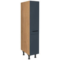 APOTHEKERSCHRANK 30/168/58 cm  Blau, Eichefarben  - Blau/Eichefarben, Modern, Holzwerkstoff/Metall (30/168/58cm) - Nobilia