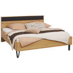 BETT 180/200 cm  in Schwarz, Wildeiche  - Wildeiche/Schwarz, Design, Holz/Textil (180/200cm) - Valnatura