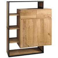 HIGHBOARD  120/130/40 cm 2 Schublade(n)  - Eichefarben/Schwarz, LIFESTYLE, Holz/Metall (120/130/40cm) - Landscape