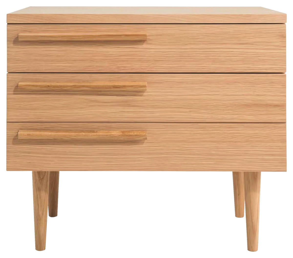 NACHTSCHRANK 55/50/40 cm Eiche furniert, massiv  - Eichefarben/Naturfarben, Design, Holz/Holzwerkstoff (55/50/40cm) - home24