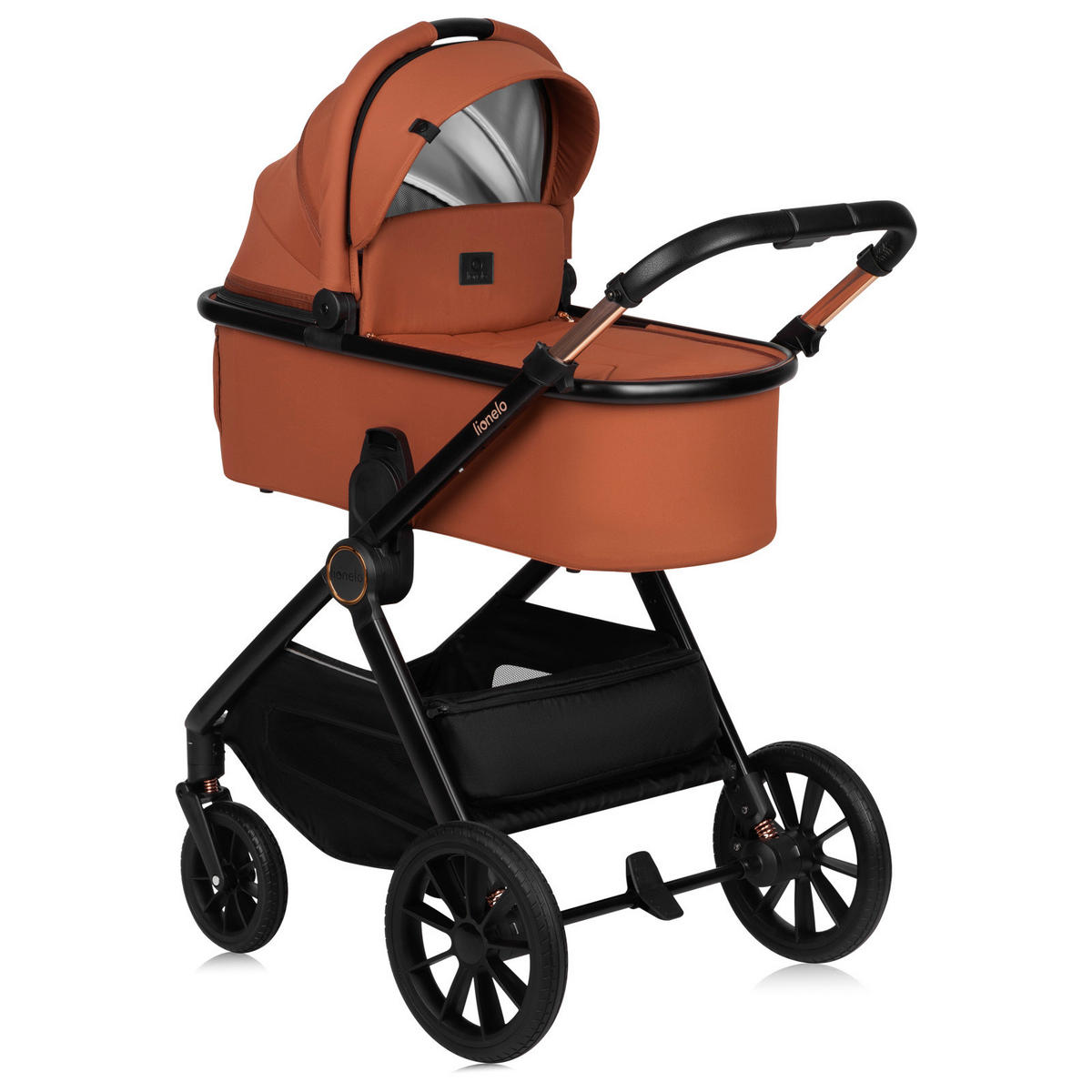 KINDERWAGENSET  LO-Layla 3in1  Brown Rust  - Cognac, Basics (94/62/115cm) - Lionelo