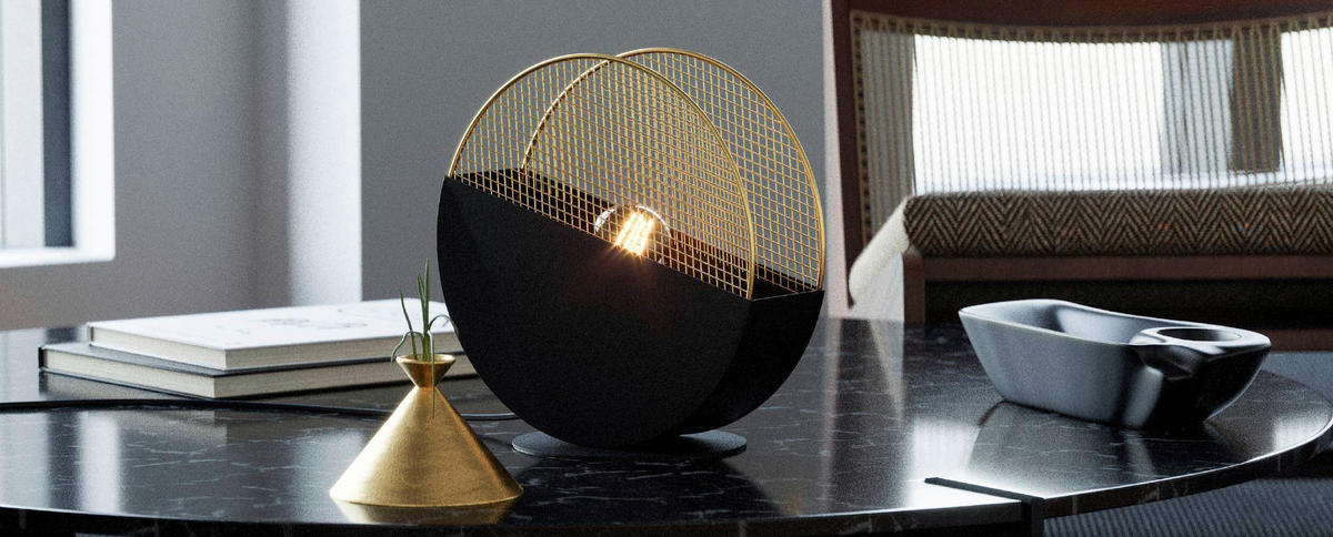 TISCHLEUCHTE 28/9/28,5 cm   - Goldfarben/Schwarz, Design, Metall (28/9/28,5cm) - Eglo