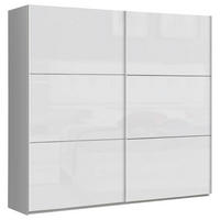SKRIŇA S POS. DVER. – HOR.VED, biela, biela s vysokým leskom, 220/209,7/61,2 cm - biela/biela s vysokým leskom, Design, kov/kompozitné drevo (220/209,7/61,2cm) - home24