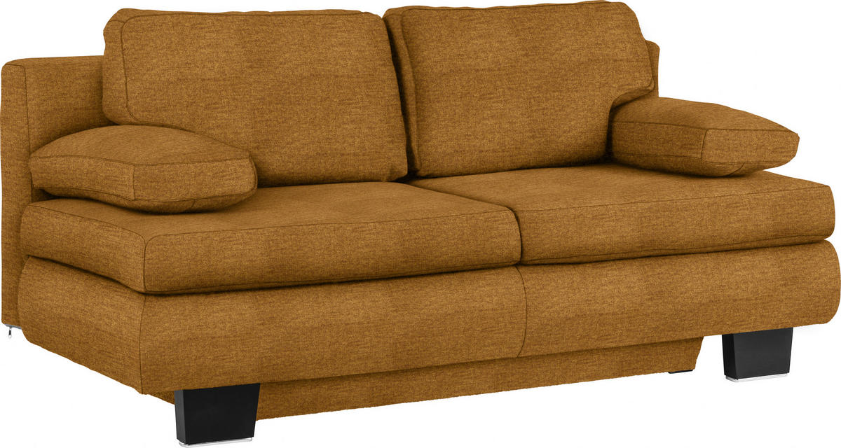 SCHLAFSOFA in Textil Braun, Goldfarben  - Wengefarben/Goldfarben, Konventionell, Holz/Textil (203/94/100cm) - Novel