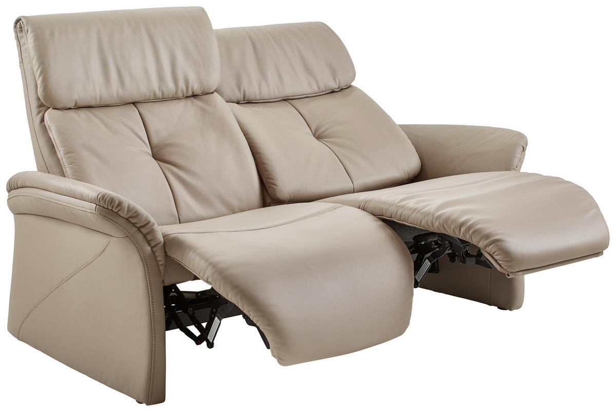 SITZGARNITUR in Echtleder Hellgrau  - Hellgrau/Schwarz, KONVENTIONELL, Leder/Kunststoff (209/107/91cm) - Himolla Komfortklass