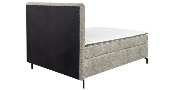 BOXSPRINGBETT 140/200 cm  in Hellgrau  - Hellgrau/Schwarz, Design, Textil/Metall (140/200cm) - Esposa