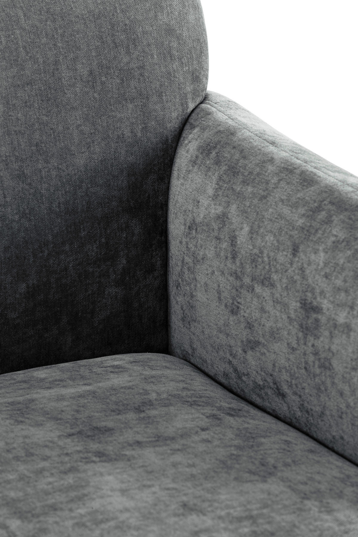 SESSEL in Samt Grau  - Schwarz/Grau, Design, Kunststoff/Textil (83/83/76cm) - MID.YOU