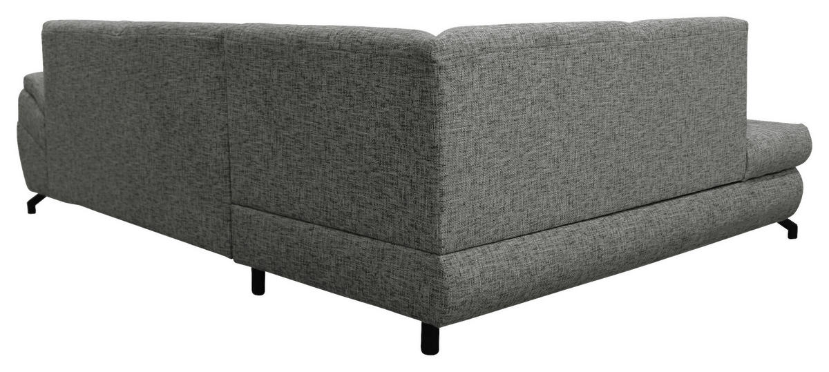 ECKSOFA Grau Struktur, Plüsch  - Schwarz/Grau, Design, Textil/Metall (201/274cm) - MID.YOU