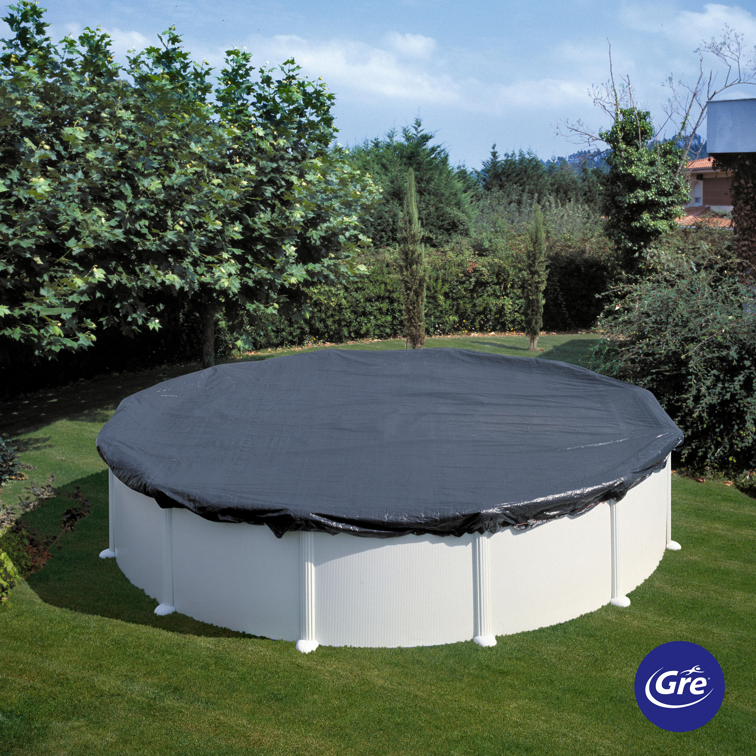 POOLABDECKPLANE 330 cm  - Schwarz, KONVENTIONELL, Kunststoff (330cm) - Gre