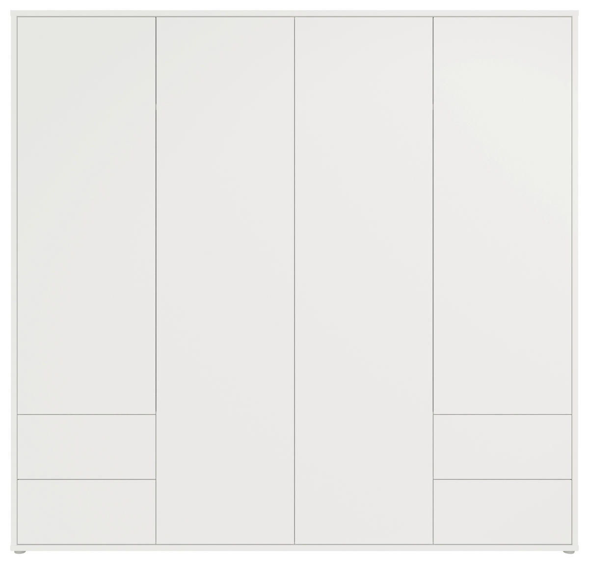 DREHTÜRENSCHRANK 224/214/60 cm,  in Weiß, 4-türig  - Weiß, Trend, Holzwerkstoff (224/214/60cm) - Carryhome