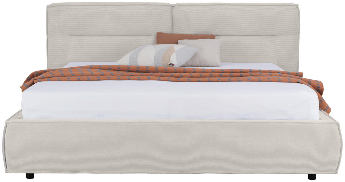 POLSTERBETT 180/200 cm  in Weiss  - Weiss/Schwarz, Design, Kunststoff/Textil (180/200cm) - Lomoco