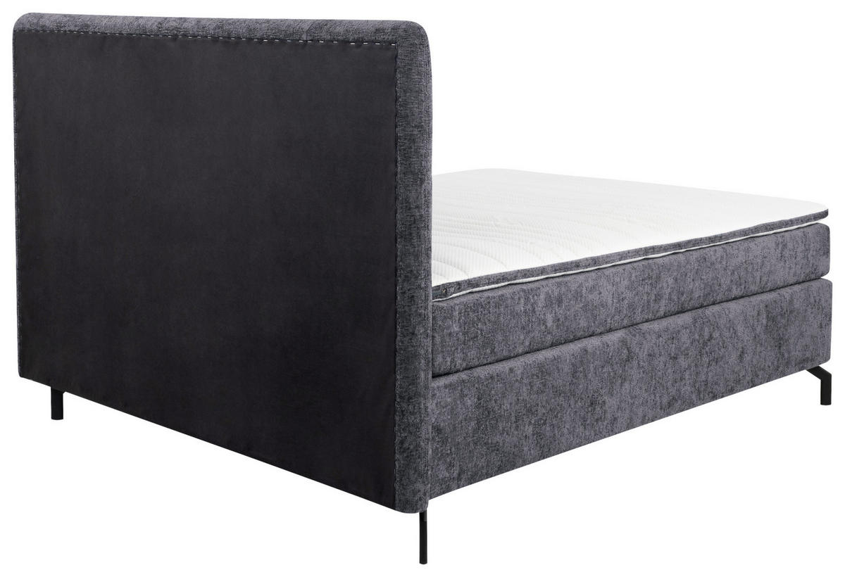BOXSPRINGBETT 180/200 cm  in Anthrazit  - Anthrazit/Schwarz, Design, Textil/Metall (180/200cm) - Esposa