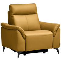 SESSEL Echtleder Currygelb  - Currygelb/Schwarz, Design, Leder/Metall (107/105/98cm) - Belluti