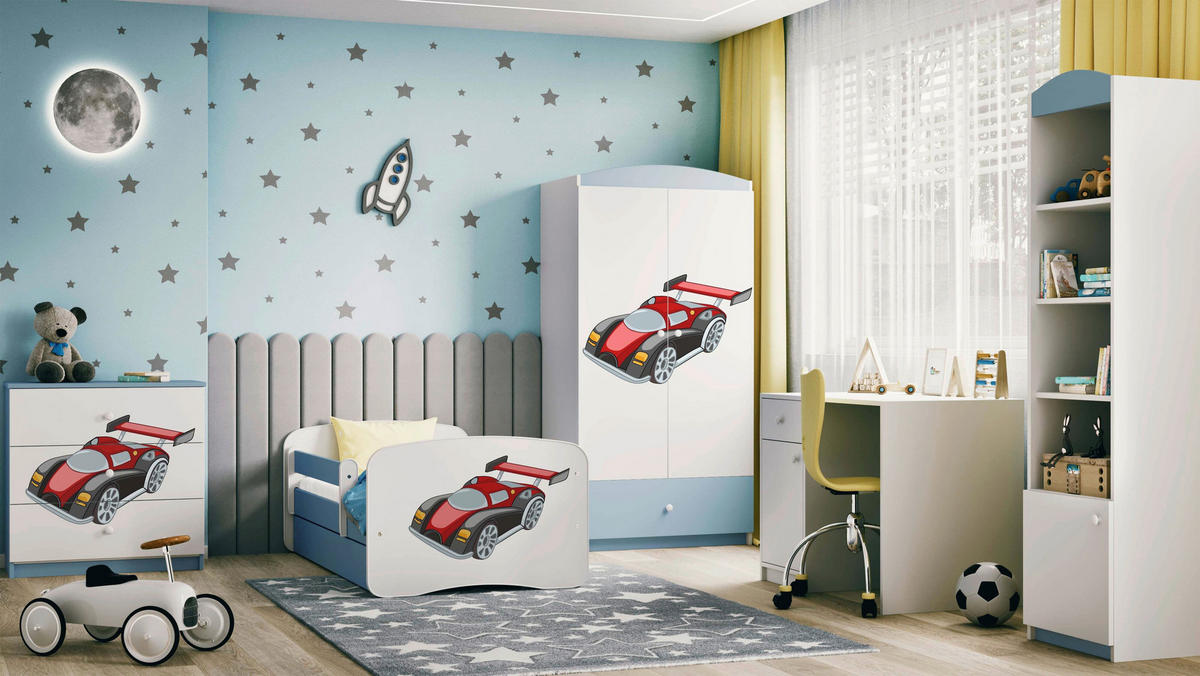 KINDER-/JUNIORBETT - Blau/Birkefarben, MODERN, Holz/Holzwerkstoff (80/160cm) - MID.YOU