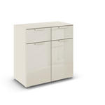 KOMMODE  in 80/81/42 cm  - Champagner, Design, Glas/Holzwerkstoff (80/81/42cm) - Carryhome