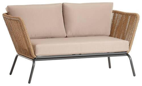 LOUNGESOFA 151/80,5/75 cm Aluminium  - Beige/Anthrazit, Design, Kunststoff/Textil (151/80,5/75cm) - Ambia Garden
