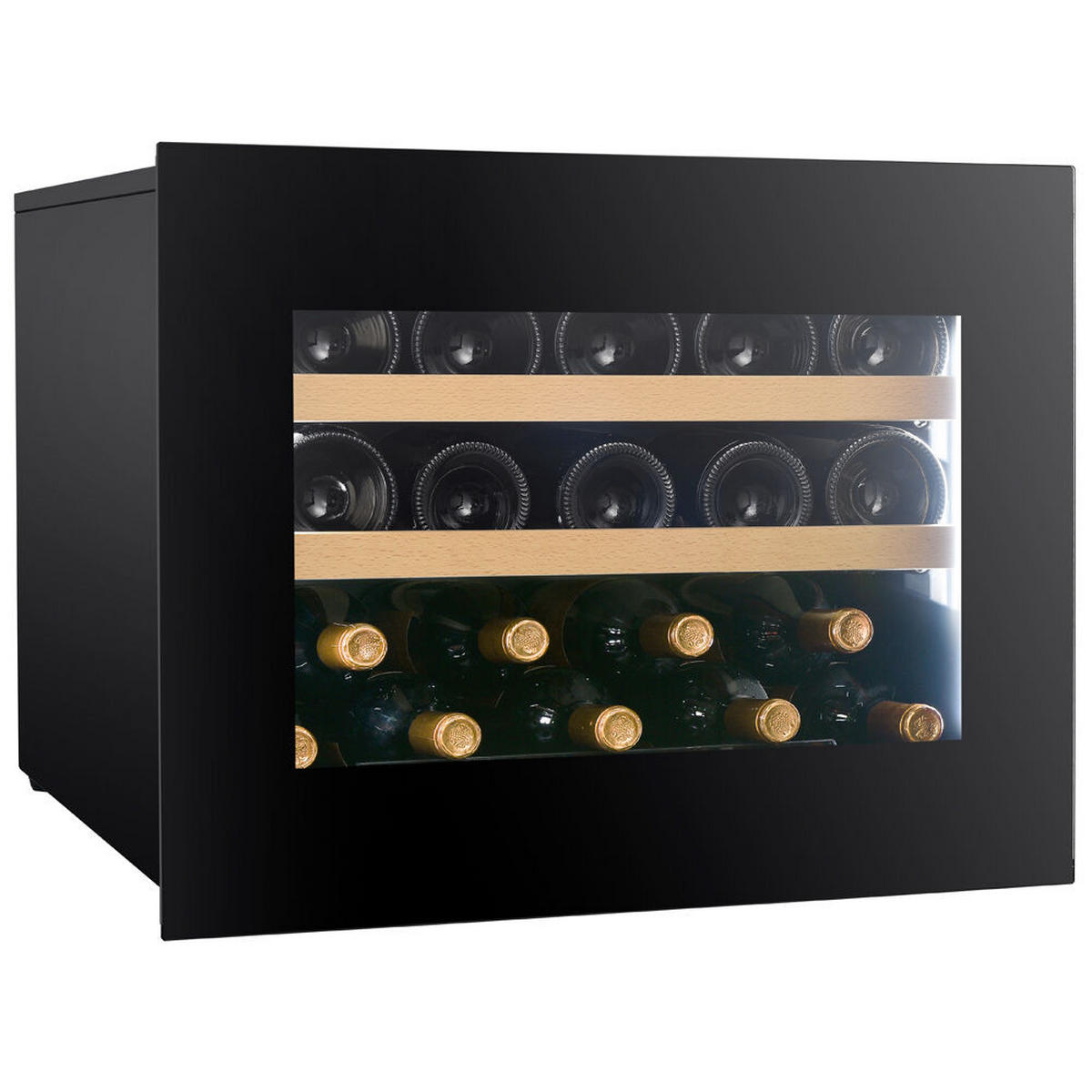 WEINKÜHLSCHRANK DVN-19.50B.TO  - Schwarz, Basics, Glas/Holz (59/45,5/56,9cm)