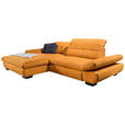 ECKSOFA  in Mikrofaser Currygelb  198/290 cm  - Currygelb/Schwarz, Design, Textil/Metall (198/290cm) - Xora