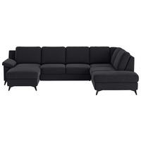 WOHNLANDSCHAFT Flachgewebe Dunkelblau  - Schwarz/Dunkelblau, Konventionell, Textil/Metall (156/309/204cm) - Cotta