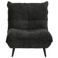 SESSEL in Mikrofaser Schwarz  - Schwarz, KONVENTIONELL, Textil/Metall (89/100/101cm) - Hom`in