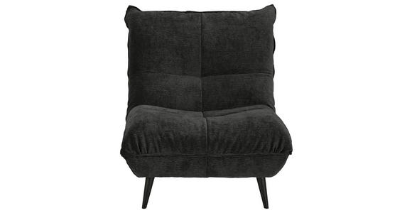 SESSEL in Mikrofaser Schwarz - Schwarz, KONVENTIONELL, Textil/Metall (89/100/101cm) - Hom`in